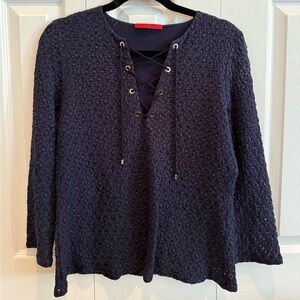 Carolina Herrera Lace-Up Blouse